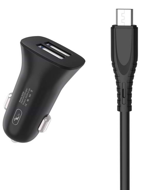 Автомобильное зарядное устройство SkyDolphin SZ09V 2USB, 3.4A Black (AZP-000111) + кабель microUSB