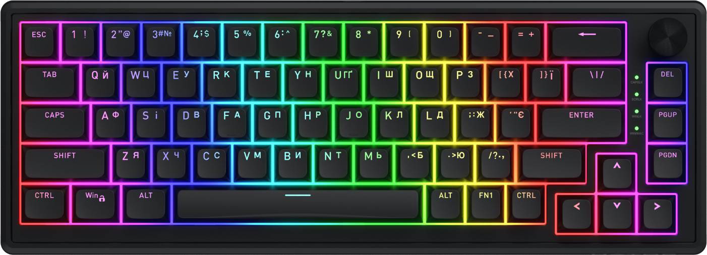 Клавіатура дротова ігрова Hator Skyfall 65 Black (HTK1160UA) - Фото 1