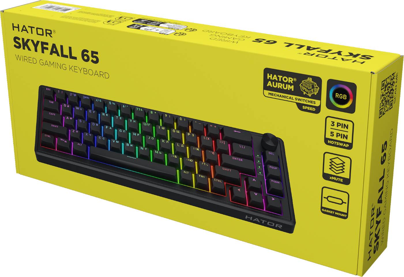 Фото - Клавиатура проводная игровая Hator Skyfall 65 Black (HTK1160UA)