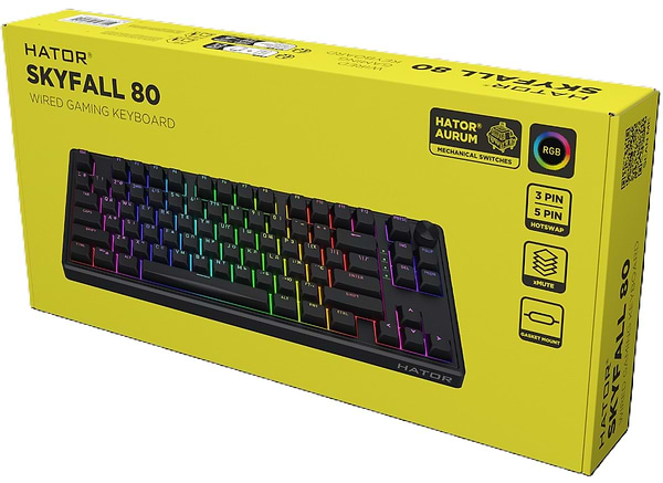 Фото - Клавиатура проводная игровая Hator Skyfall 80 Black-Black (HTK1180UA)