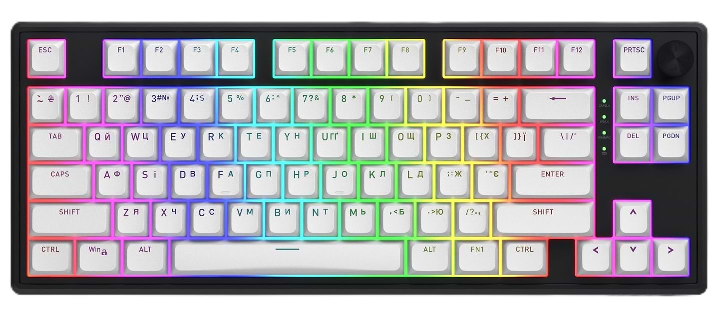 Клавіатура бездротова ігрова Hator Skyfall 80 wireless Black-White (HTK3180UA) - Фото 1