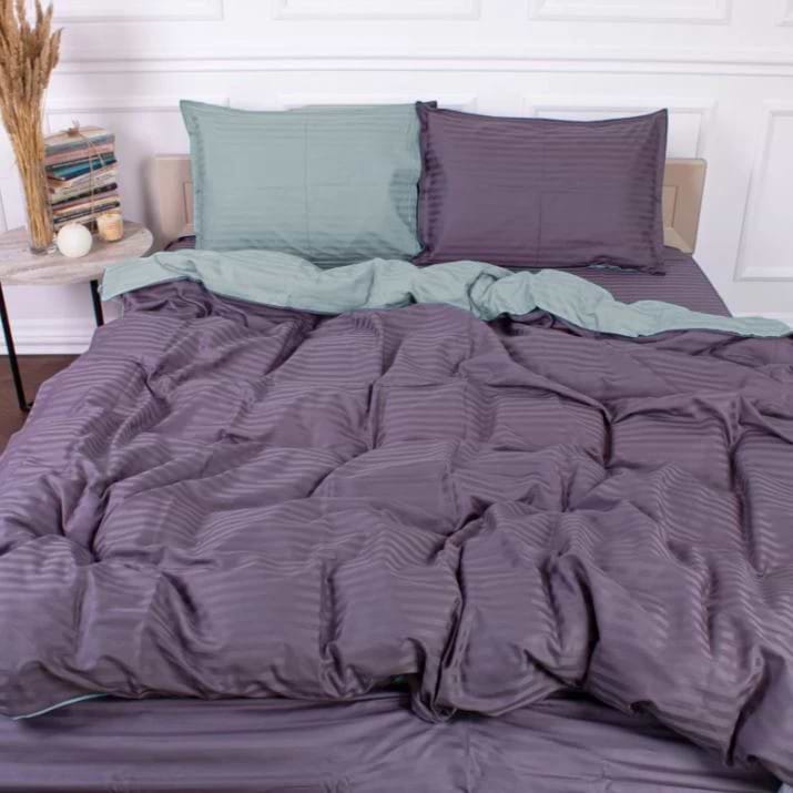 Комплект постельного белья детский MirSon Satin Stripe 30-0015 + 30-0011 Skylly 110х140 (2200005246825)