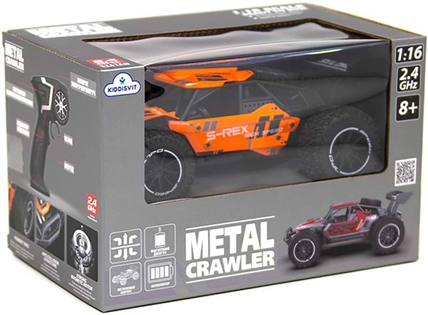 Фото - Радіокерована машинка Sulong Toys METAL CRAWLER з р/к - S-REX (оранжевий, метал. корпус, акум.3,7V, 1:16) (SL-230RHO)
