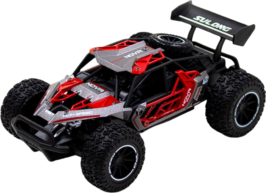 Радіокерована машинка Sulong Toys METAL CRAWLER з р/к - NOVA (сіро-червоний, метал. корпус, акум.3,7V, 1:16) (SL-231RHGR) - Фото 1