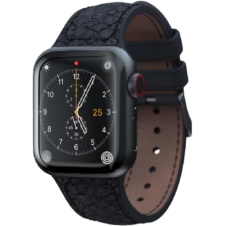 Ремінець для смарт-годинника Njord Salmon Leather Strap Dark Grey for Apple Watch 45mm/44mm (SL14120) - Фото 1