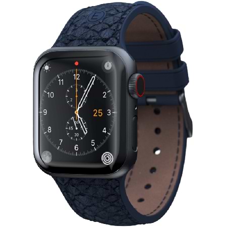 Ремінець для смарт-годинника Njord Salmon Leather Strap Petrol for Apple Watch 45mm/44mm (SL14121)