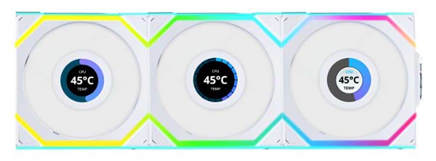 Корпусный вентилятор Lian Li UNI Fan SL WIRELESS LCD 120-3 White (G99.12SLLCD1W3W.00)
