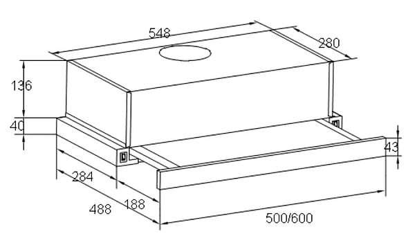 Фото - Витяжка вбудована Liberty Slide 265 B
