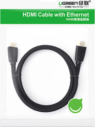 Фото - Кабель HDMI UGREEN HD118 HDMI to HDMI 2 m v2.0 UltraHD 4K-3D Braided Black (40410)