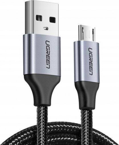 Фото - Кабель UGREEN US290 USB-A 2.0 - MicroUSB Aluminum Braid 1.5 m Black (60147)
