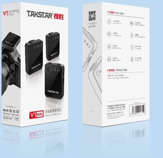 Фото - Микрофон для видеокамеры Takstar V1 Dual Wireless Video Microphone for Apple
