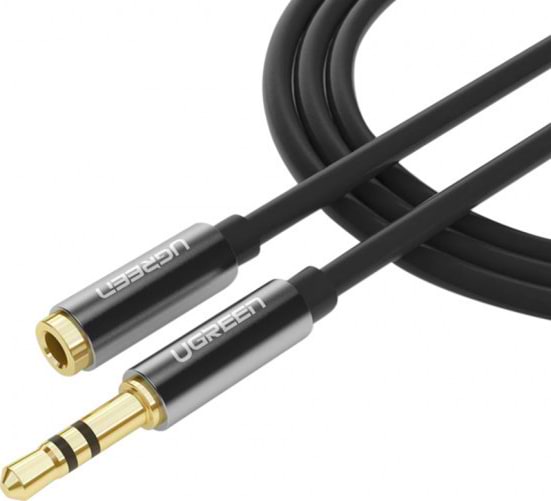 Фото - Кабель 3.5 мм -3.5 мм UGREEN AV118 3.5 mm Male to 3.5 mm Female 1.5 m Black (10593)