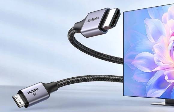 Фото - Кабель HDMI UGREEN HD163 miniHDMI to HDMI, 2 m, v2.1 UltraHD 8K-3D Braided Nylon Black (15515)