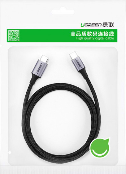Фото - Кабель UGREEN US261 USB Type-C - USB Type-C Aluminum Shell, 2 m Gray Black (50152)