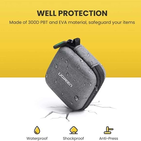 Фото - Чохол для навушників UGREEN LP128 Earphone Carrying Case Gray (70577)