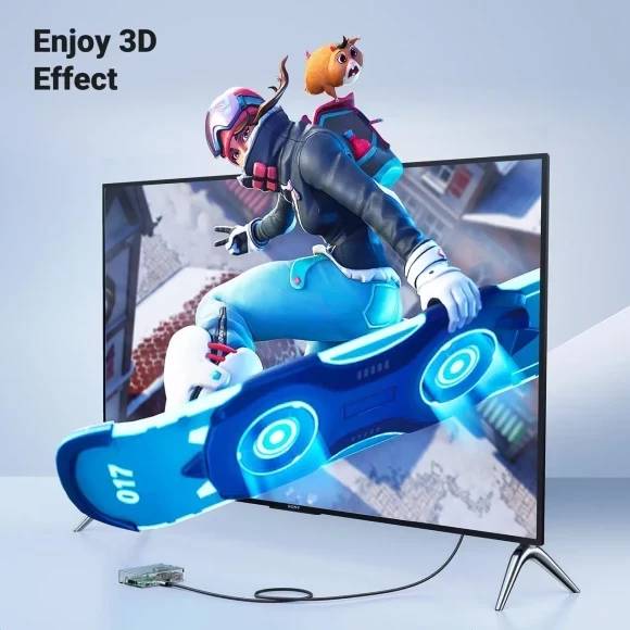 Фото - Кабель HDMI UGREEN HD163 miniHDMI to HDMI, 2 m, v2.1 UltraHD 8K-3D Braided Nylon Black (15515)