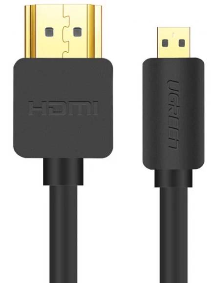 Кабель HDMI UGREEN HD127 microHDMI to HDMI, 1.5 m, v2.0 UltraHD 4K-3D Black (30102)