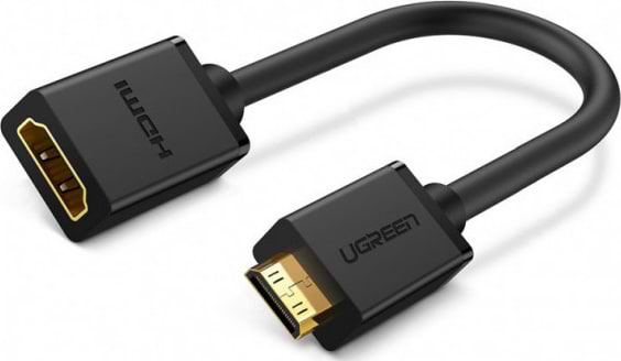 Перехідник HDMI UGREEN Mini HDMI Male to HDMI Female 22 cm Black (20137) - Фото 1