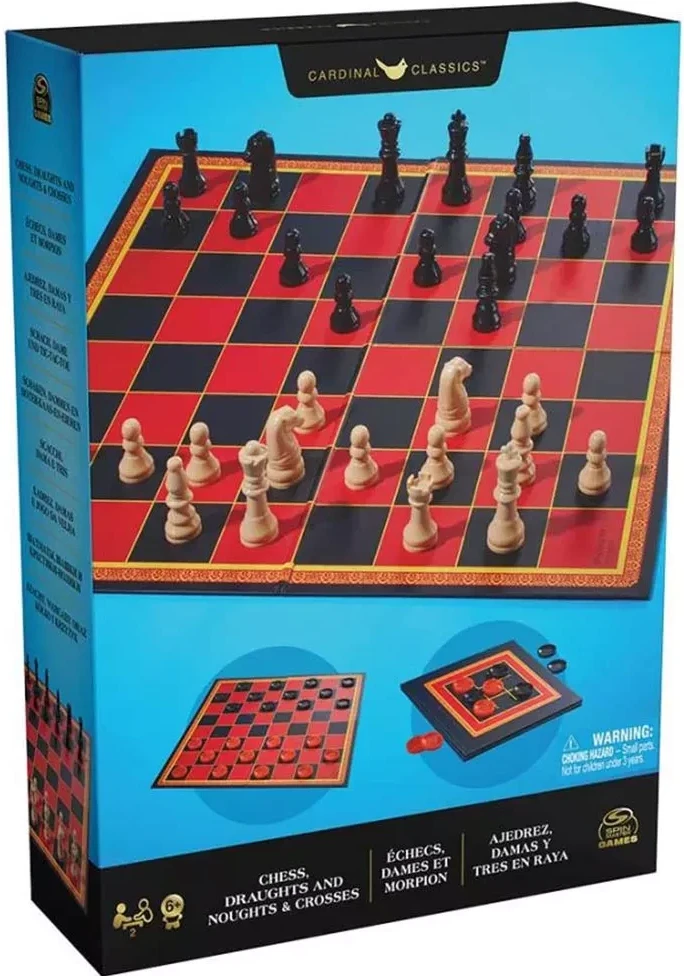 Настільна гра (8+) Spin Master 3 в 1 Шахи, шашки та хрестики-нолики (SM98377/6065336)