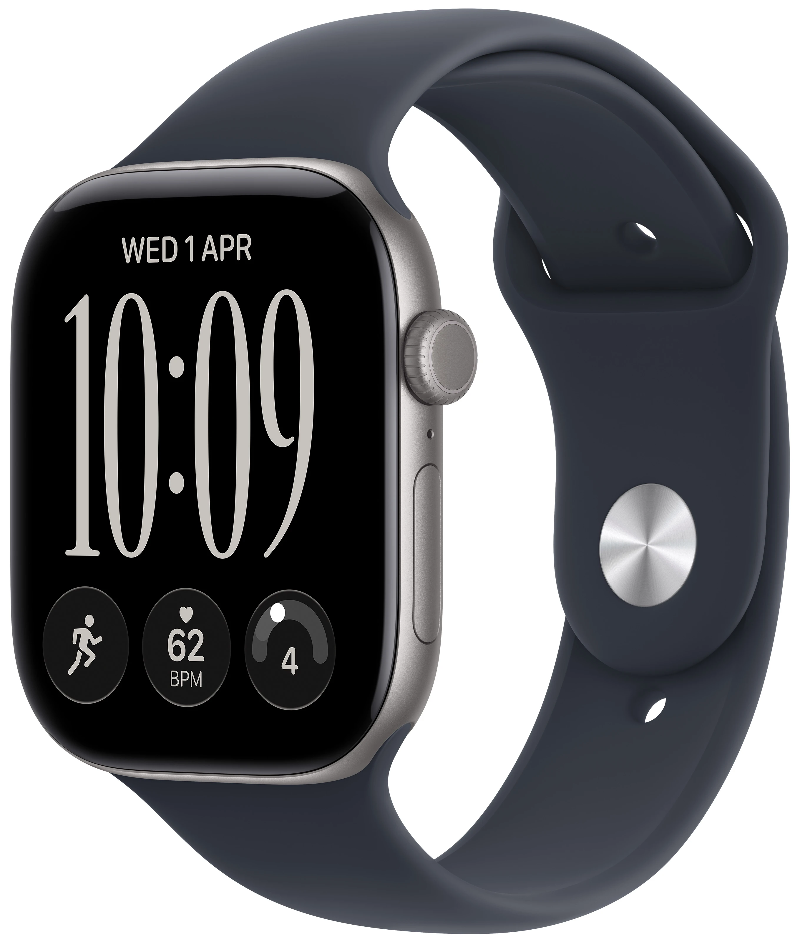 Смарт-часы Apple Watch Series 12 GPS + eSIM 42mm Space Gray Aluminium case with Navy Blue Sport Band - S/M