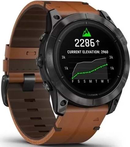 Фото - Смарт-часы Garmin Epix Pro (g2) 51 Saph CrbnGryDLC Ti Chsnt Lthr (010-02804-30)