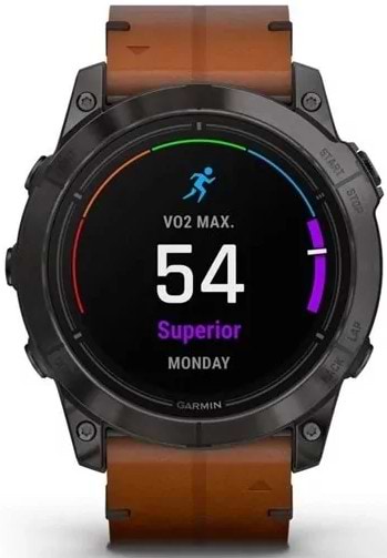 Фото - Смарт-часы Garmin Epix Pro (g2) 51 Saph CrbnGryDLC Ti Chsnt Lthr (010-02804-30)