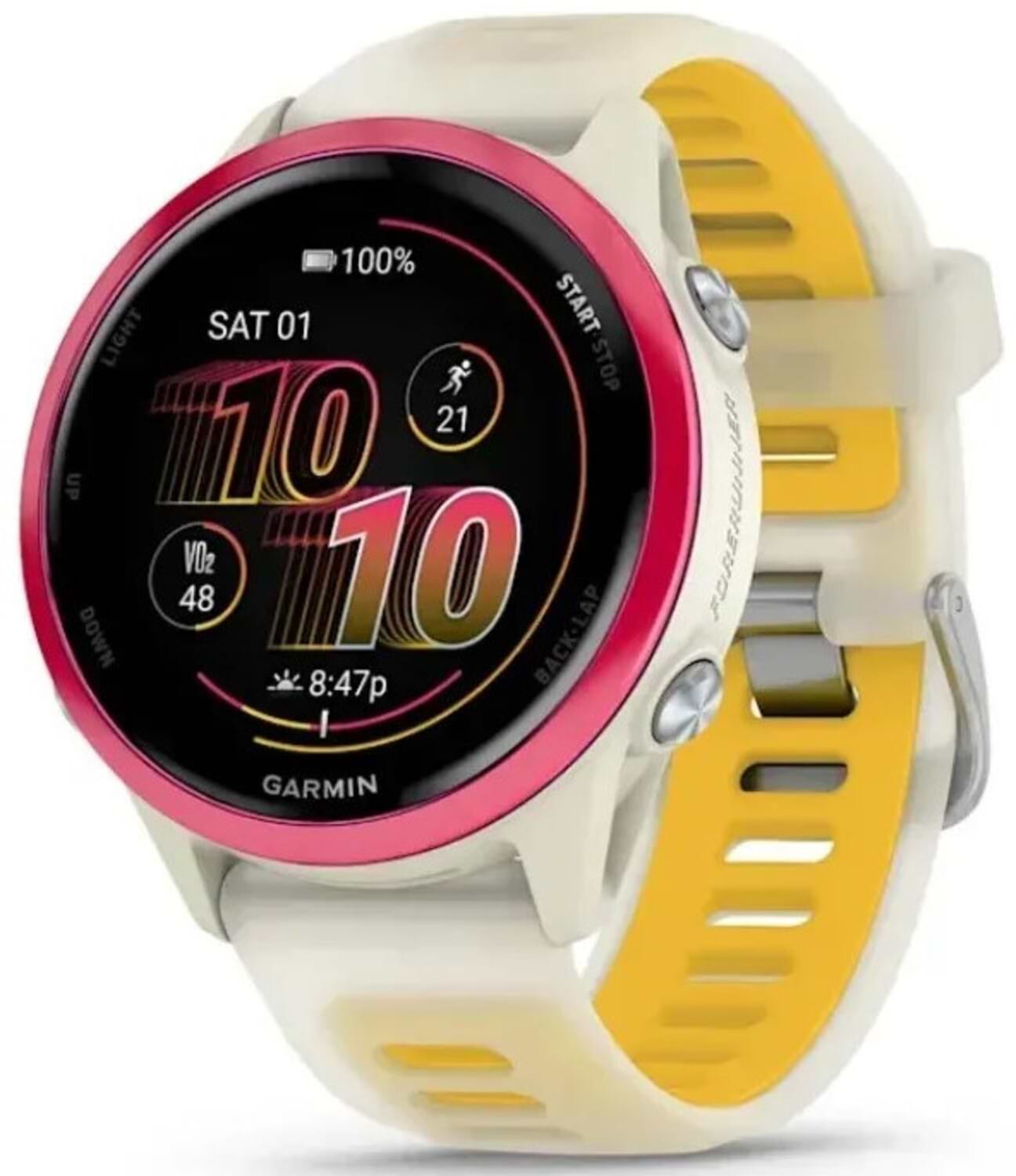 Смарт-часы Garmin Forerunner 570 42 mm Bone/Raspberry/Mango (010-02970-02) - Фото 1