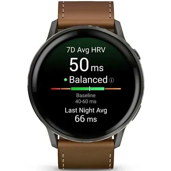 Фото - Смарт-годинник Garmin Venu 4 (45mm), Black w/ Slate + Leather (010-03014-03)