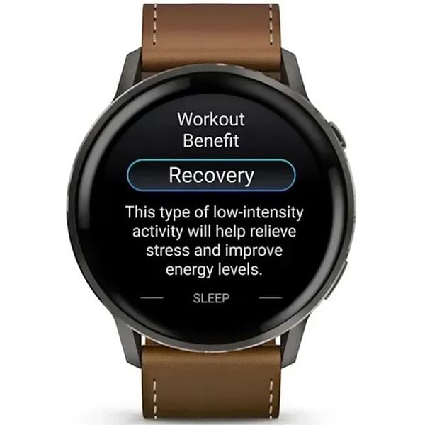 Фото - Смарт-годинник Garmin Venu 4 (45mm), Black w/ Slate + Leather (010-03014-03)