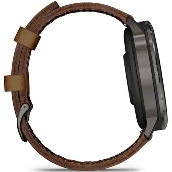 Фото - Смарт-годинник Garmin Venu 4 (45mm), Black w/ Slate + Leather (010-03014-03)