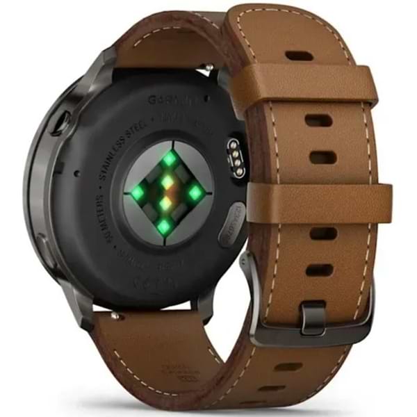 Фото - Смарт-годинник Garmin Venu 4 (45mm), Black w/ Slate + Leather (010-03014-03)