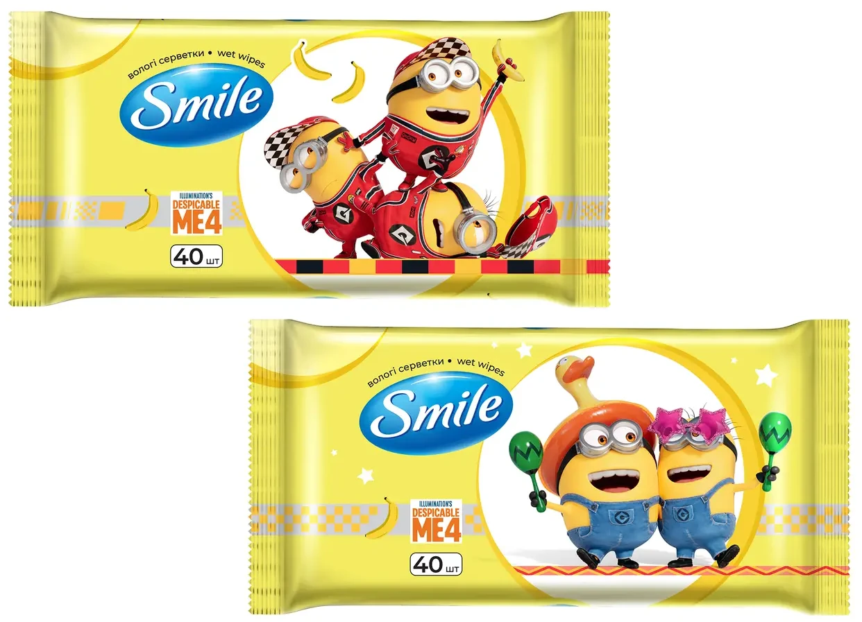 Салфетки гигиенические влажные Smile Лицензионные герои Миньоны 40 шт. (42139195)