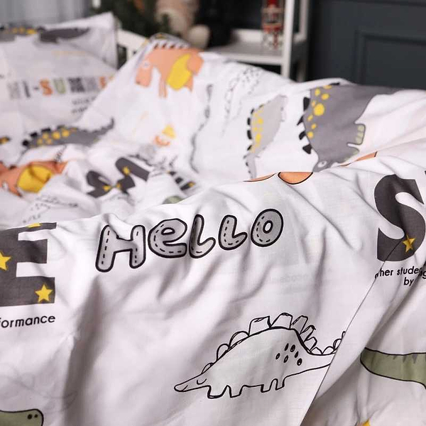 Фото - Комплект постельного белья детский MirSon 110х140 17-0698 Smoky Dinosaurs Бязь (2200010459685)