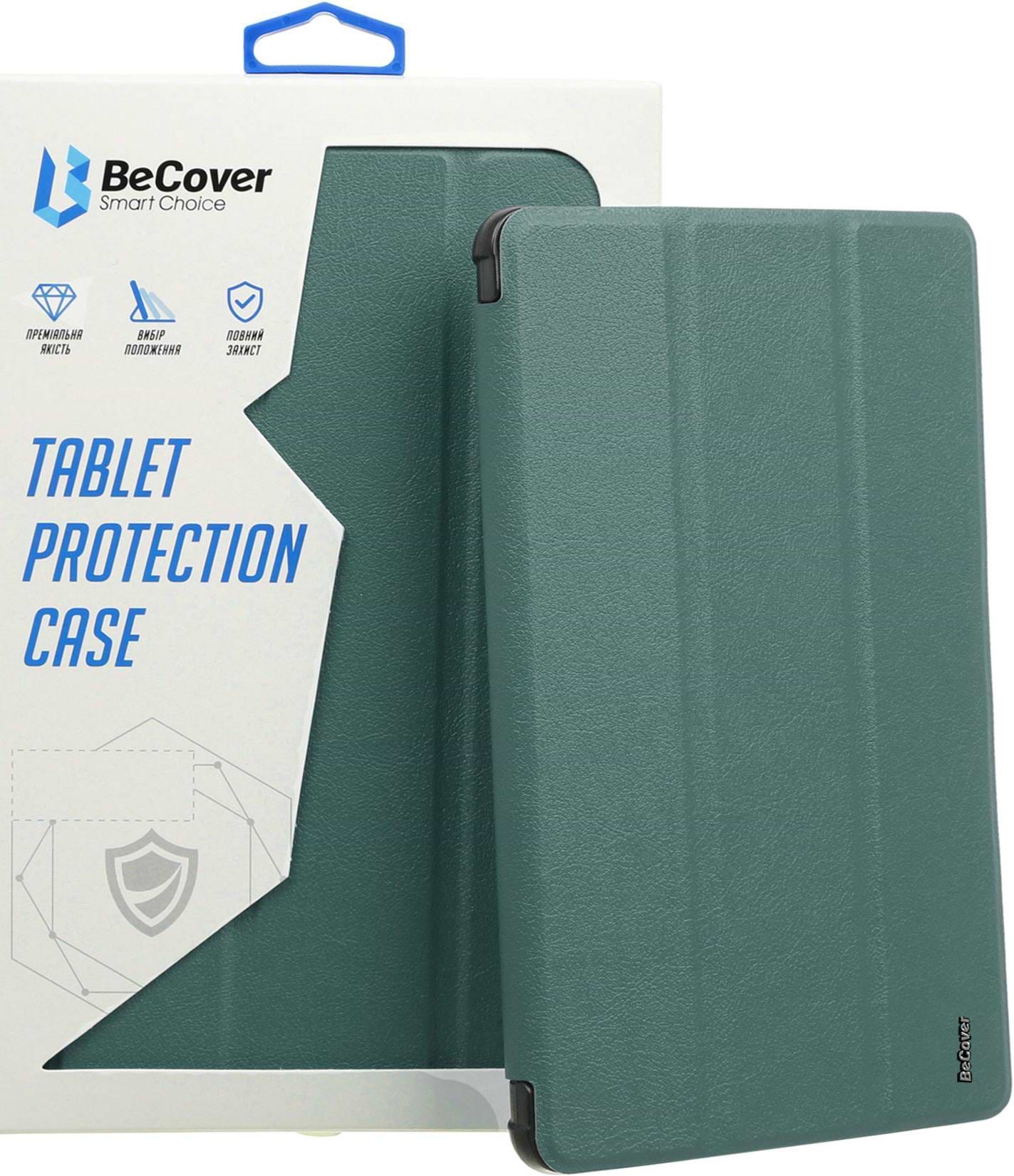 Чохол для планшету BeCover Smart Case for Samsung Galaxy Tab S9 Plus (SM-X810/SM-X816)/S9 FE Plus (SM-X610/SM-X616) 12.4"" Dark Green (710323) - Фото 1