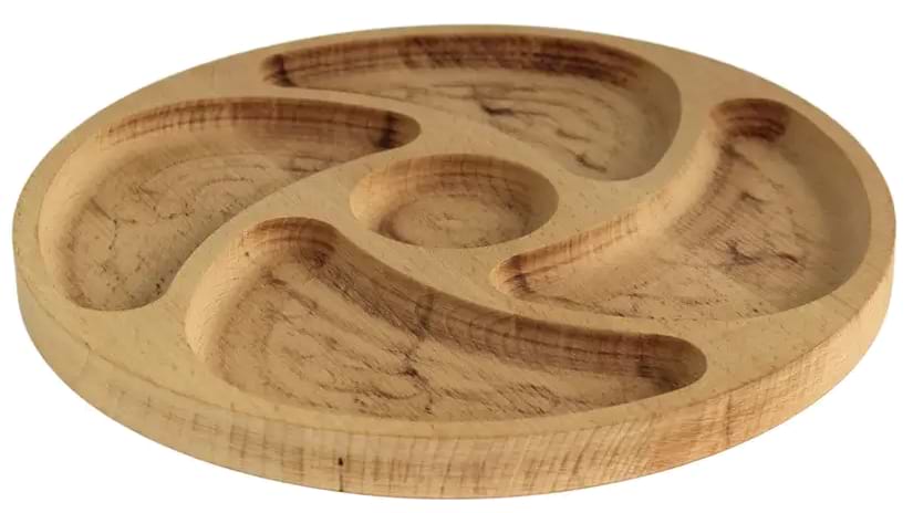 Менажниця Brizoll MEN1-25 Бук SNACK діаметр 25 см 5 секцій - Фото 1