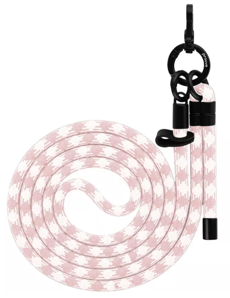 Ремінець для смартфону Proove Twist Check Cross-Body Strap white/pink (PSBSUNCC1561)