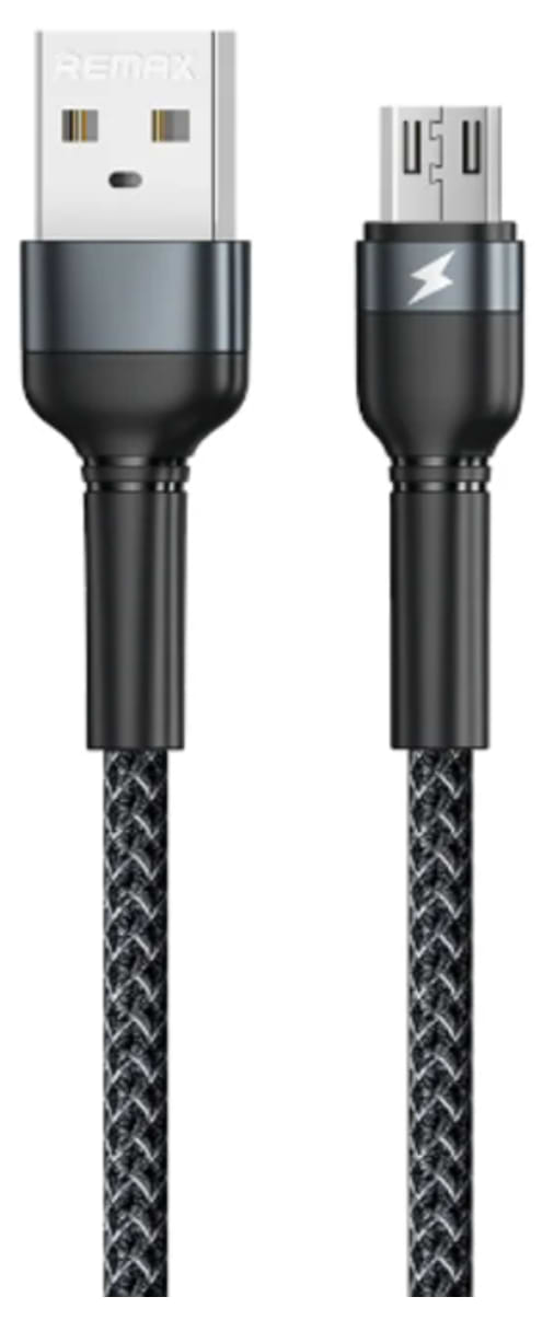 Кабель Remax Jany Series Aluminum Alloy Braided 2.4A data cable RC-124m/i/a Micro-Black (6972174153568)