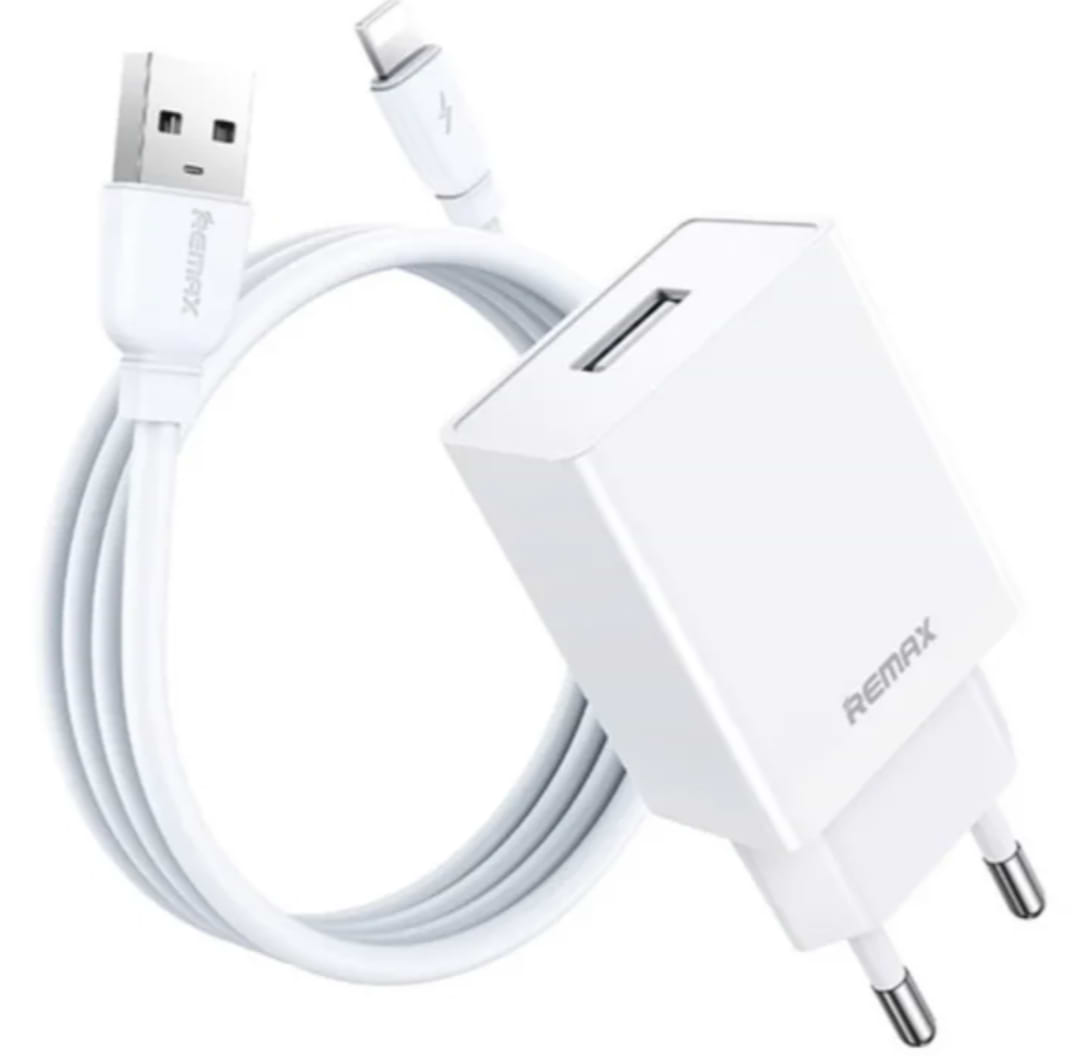 Сетевое зарядное устройство Remax Kiddy Series 2.4A RP-Charger Set with Cable U95 IPH (6954851218180)