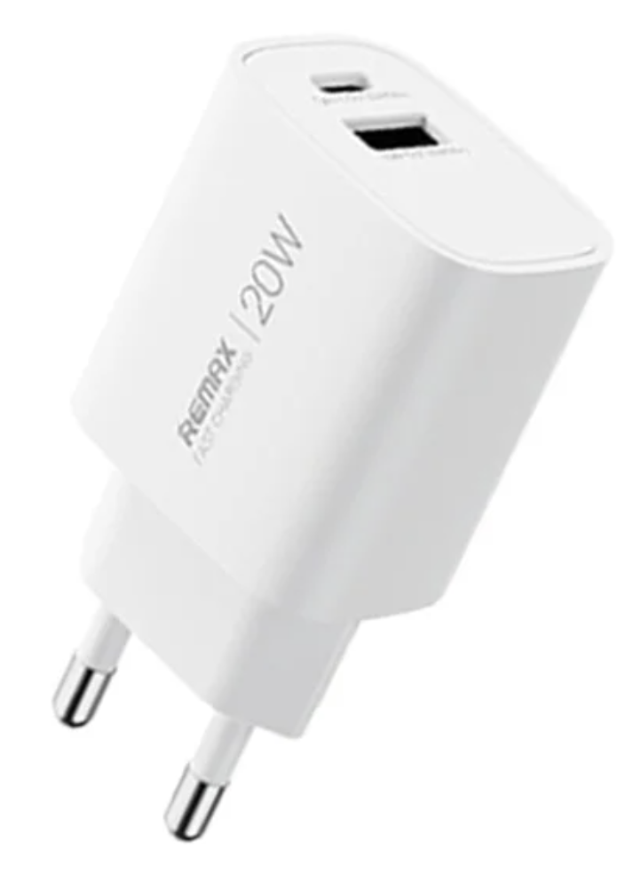 Сетевое зарядное устройство Remax GaN Fast Charging Charger A+C U187-AC20W EU (6954851247081)