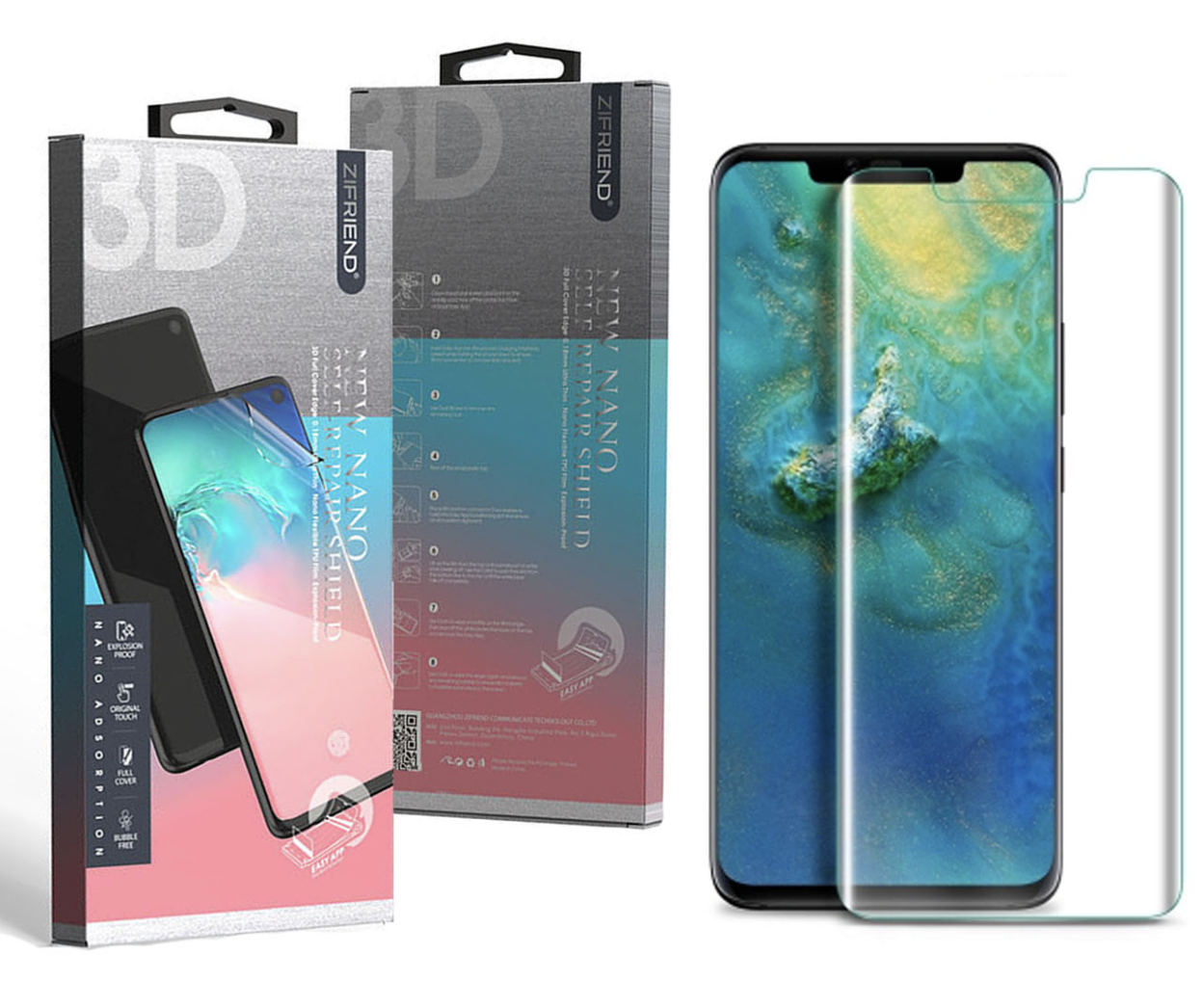 Захисна плівка для смартфону ZIFRIEND Edge for Huawei Mate 20 Pro Crystal Clear (703686)