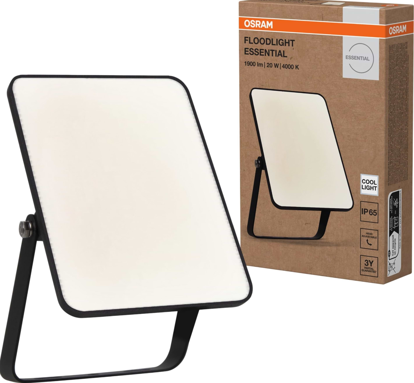 Светодиодный прожектор Osram ESSENTIAL 20Вт 1800Лм 4000K Black (4099854429736)