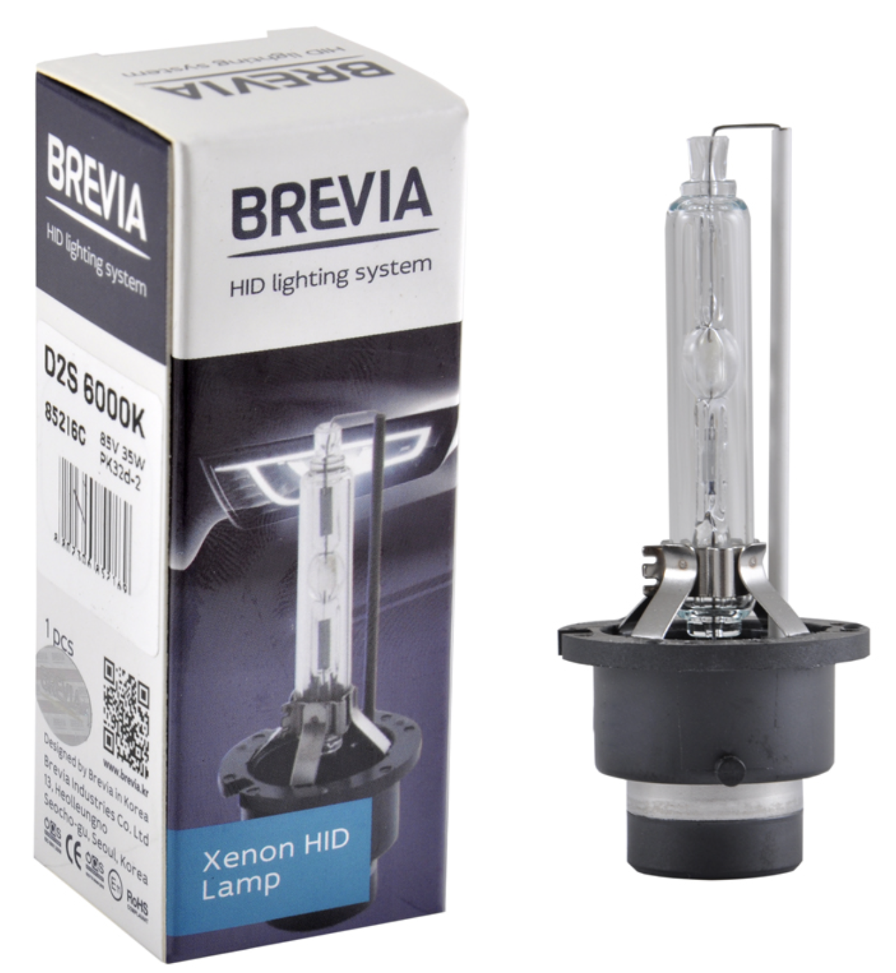 Автолампа Brevia D2S,6000K,85V,35W PK32d-2, (85216c)