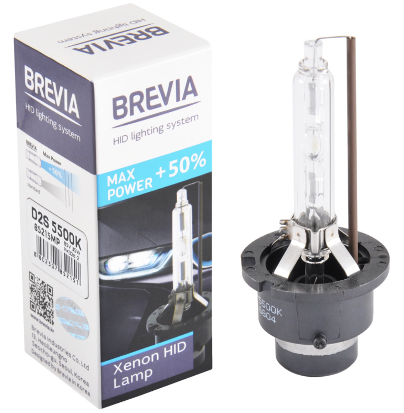 Автолампа Brevia D2S +50%,5500K,85V,35W PK32d-2, (85215MP)