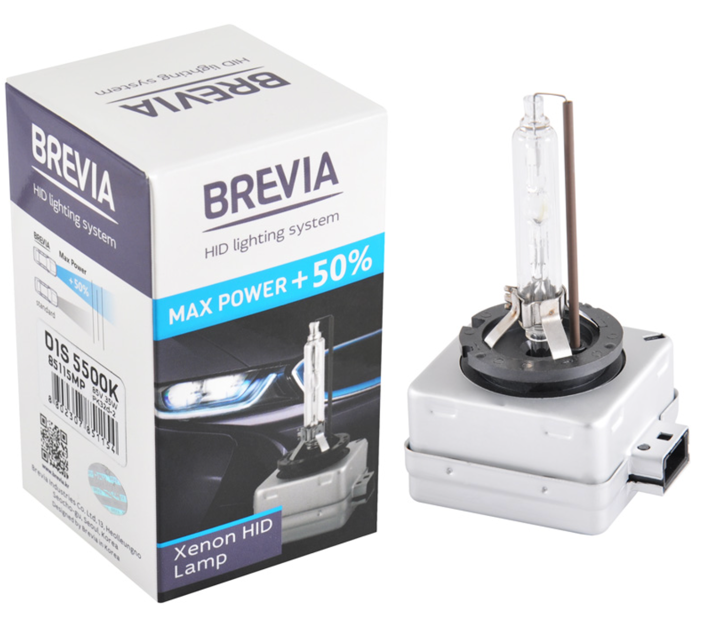 Автолампа Brevia D1S +50%,5500K,85V,35W PK32d-2, (85115MP)