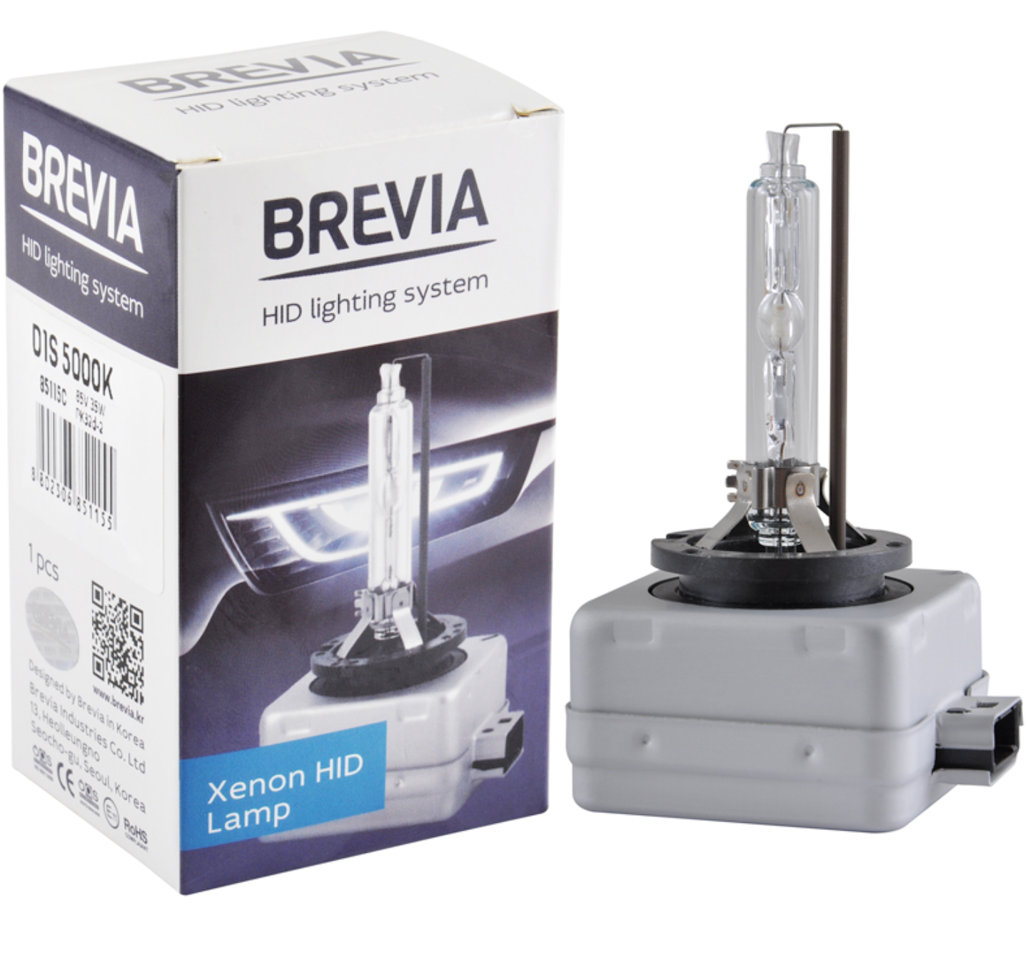Автолампа Brevia D1S,5000K,85V,35W PK32d-2, (85115c)