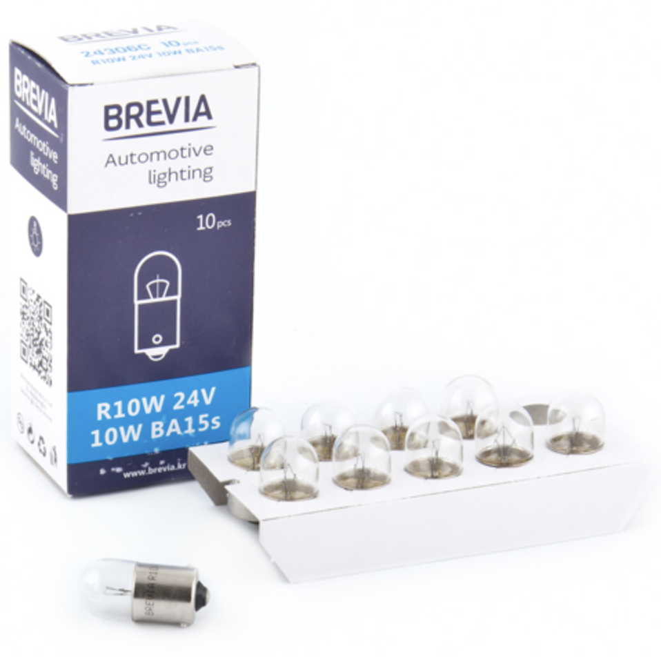 Автолампа Brevia R10W 24V 10W BA15s CP (24306C)