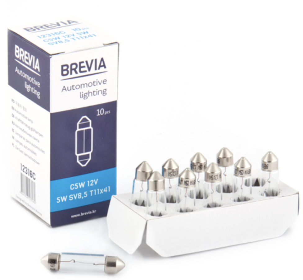 Автолампа Brevia C5W 12V 5W SV8.5 T11x41 CP (12316C)