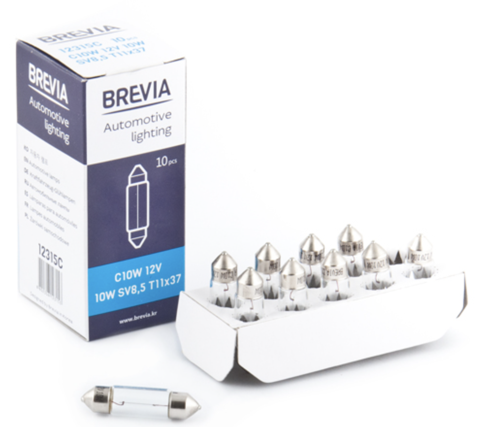 Автолампа Brevia C10W 12V 10W SV8.5 T11x37 CP (12315C)