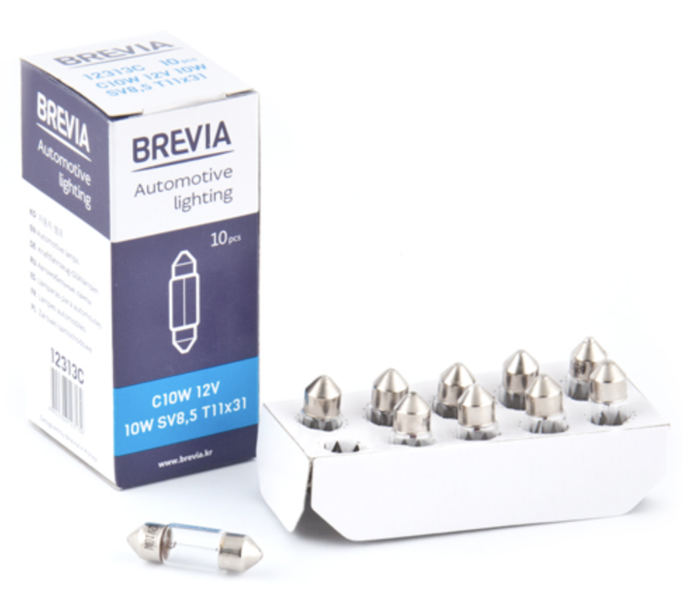 Автолампа Brevia C10W 12V 10W SV8.5 T11x31 CP (12313C)