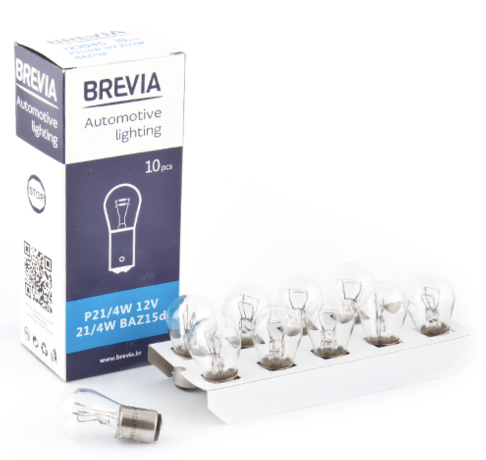 Автолампа Brevia P21/4W 12V 21/4W BAZ15d CP (12304C)